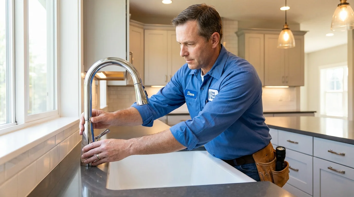 Kitchen faucet installation by Johns Plumbing LLC in Concordia